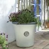56cm Tuscan Round Planter In White With Grey
