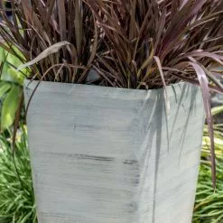 76cm White Cortina Grey Flared Square Planter - By Primrose™ -Perennial Plants Sales Store PP7872 rollover image f519