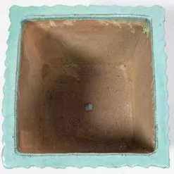 50cm Thales Glazed Blue Geometric Pattern Cube Planter - Large