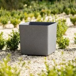 43cm Cube Planter In Grey -Perennial Plants Sales Store PP81GRYM PP81GRYS 2 f251