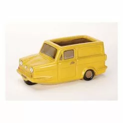 31cm Yellow Three Wheeler Planter - Glazed Finish