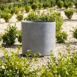 35cm Cylinder Planter In Grey -Perennial Plants Sales Store PP83GRYM PP83GRYS 2 1304