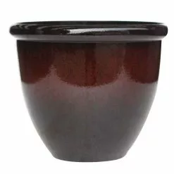 41cm Round Planter In Burgundy