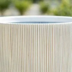 45cm Round Ridged Planter In White -Perennial Plants Sales Store PP86WHTM 3 e3e8