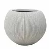 30cm Bowl Ridged Planter In Beige