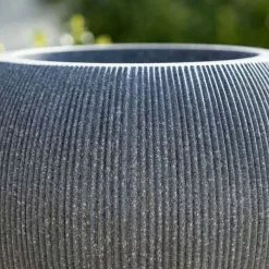30cm Bowl Ridged Planter In Grey -Perennial Plants Sales Store PP87GRYS 4 c6e5