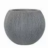 30cm Bowl Ridged Planter In Grey