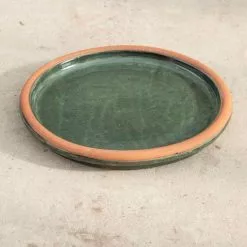 31cm Sage Glazed Ceramic Bird Bath & Saucer