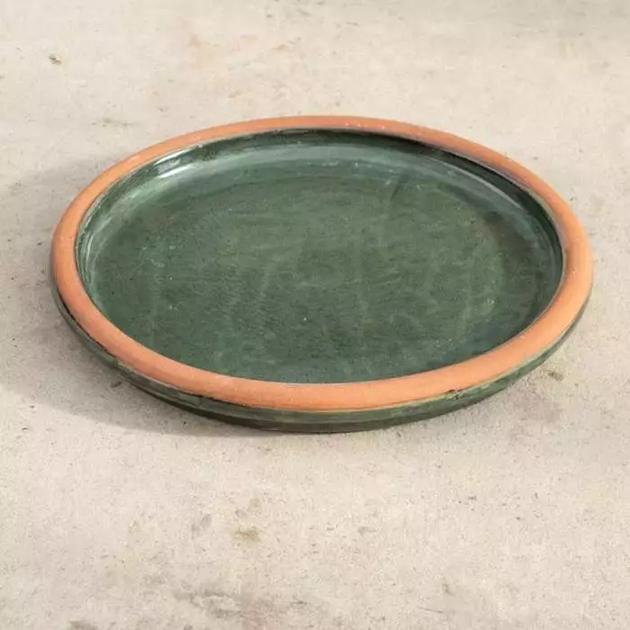 31cm Sage Glazed Ceramic Bird Bath & Saucer 3 31cm Sage Glazed Ceramic Bird Bath & Saucer