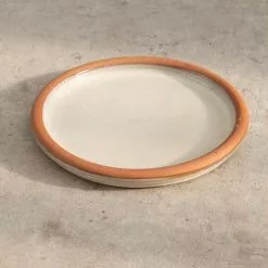 31cm Oatmeal Glazed Terracotta Bird Bath & Saucer