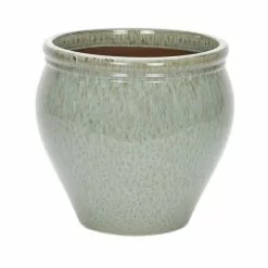 25cm Peacock Green Glazed Jar