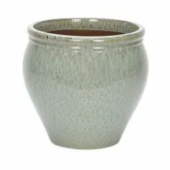 32cm Peacock Green Glazed Jar